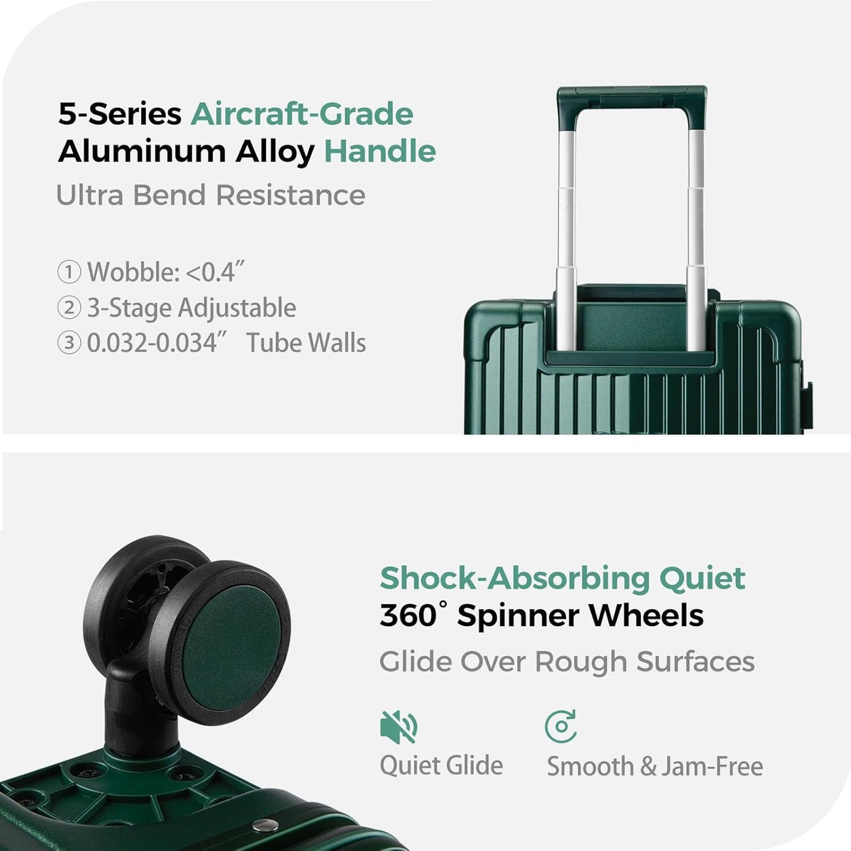 Carry on Luggage Aluminium Frame with Cup Holder,Top opening Suitcases and USB Charging Port,Lightweight with Front Pocket Rolling Suitcases with Spinner Wheels (White, 20Inch)