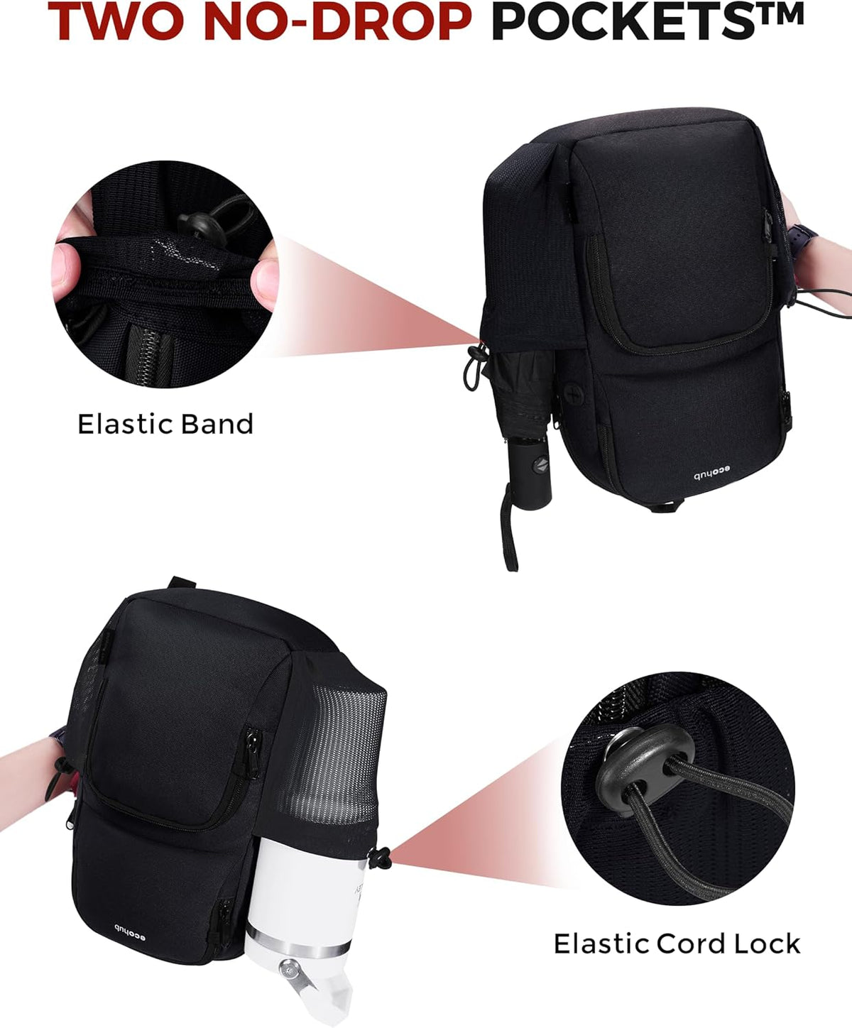 Crossbody Bags for Women Men, Anti-Theft RFID Blocking Sling Backpack Water Resistant Chest Shoulder Daypack, Black