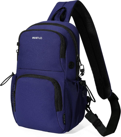Crossbody Bags for Women Men, Anti-Theft RFID Blocking Sling Backpack Water Resistant Chest Shoulder Daypack, Black