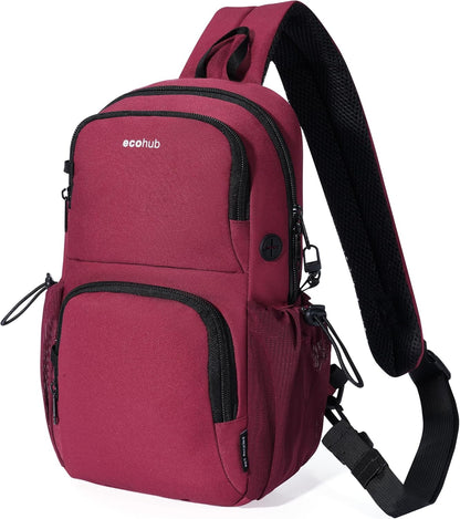 Crossbody Bags for Women Men, Anti-Theft RFID Blocking Sling Backpack Water Resistant Chest Shoulder Daypack, Black