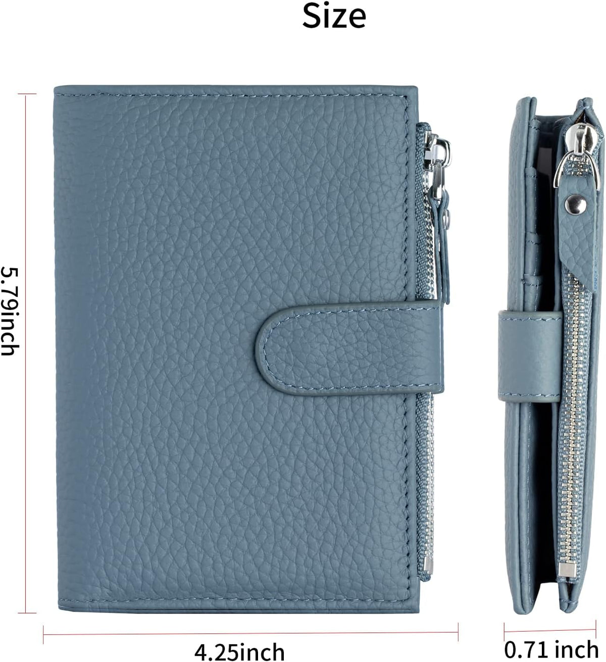 Passport wallet and Card Slot Combo RFID Blocking Leather Travel Passport Wallet for Men and Women with Zippered Coins Pocket Passport holder, Deep Blue