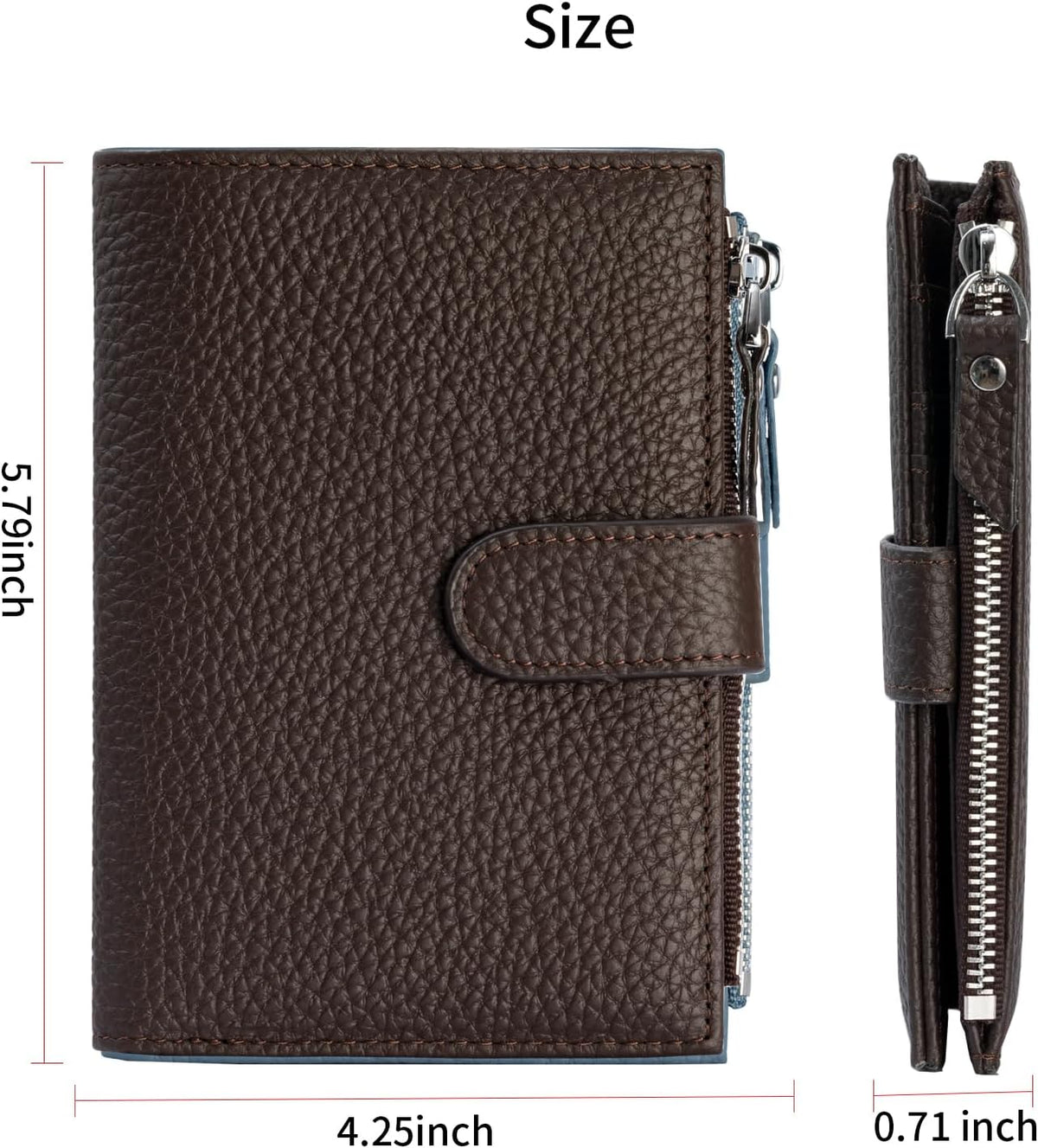 Passport wallet and Card Slot Combo RFID Blocking Leather Travel Passport Wallet for Men and Women with Zippered Coins Pocket Passport holder, Deep Blue