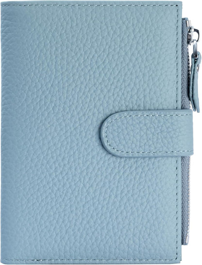 Passport wallet and Card Slot Combo RFID Blocking Leather Travel Passport Wallet for Men and Women with Zippered Coins Pocket Passport holder, Deep Blue