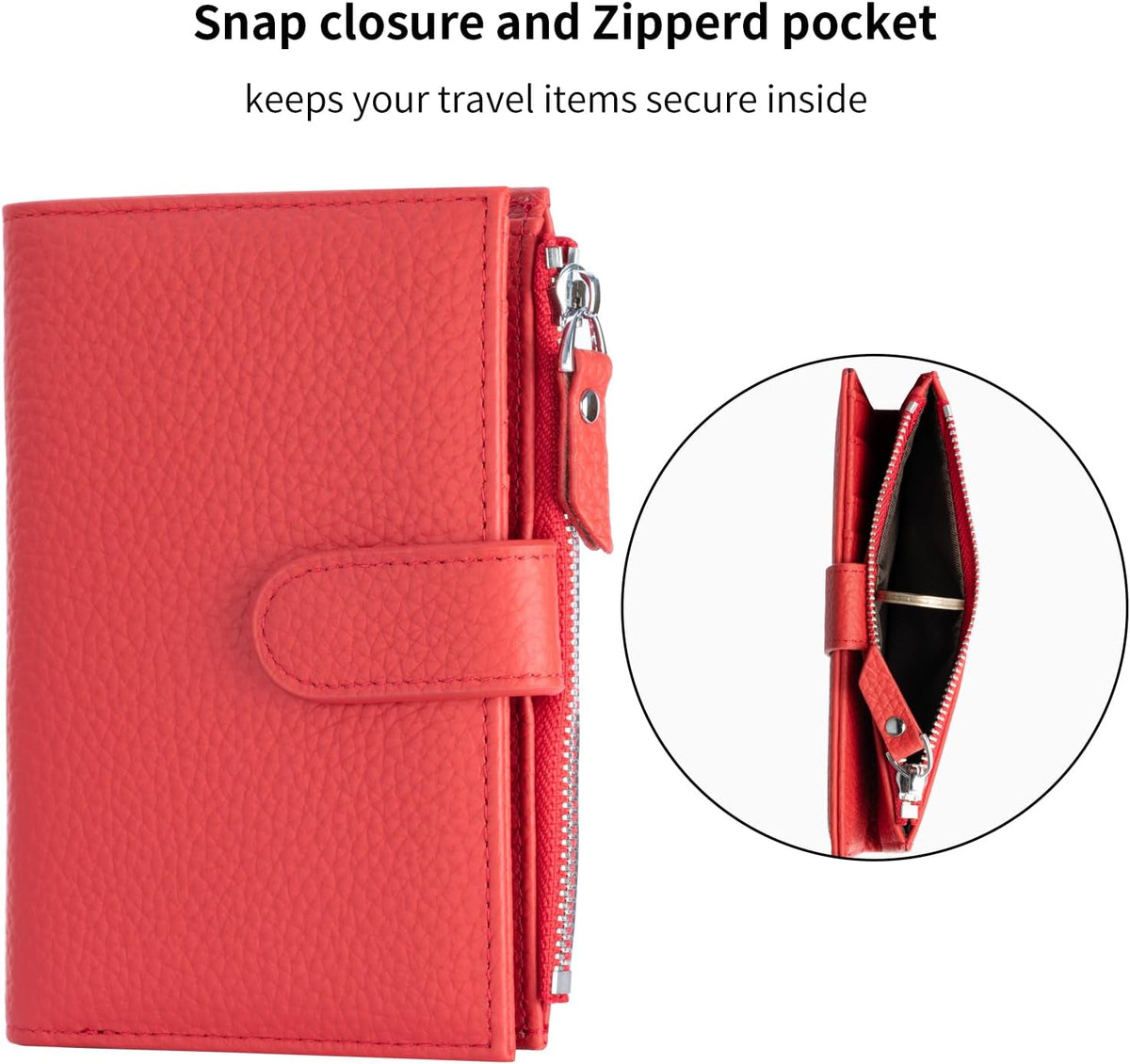 Passport wallet and Card Slot Combo RFID Blocking Leather Travel Passport Wallet for Men and Women with Zippered Coins Pocket Passport holder, Deep Blue
