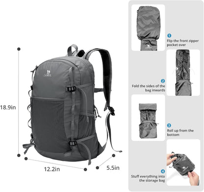 Foldable Hiking Backpack Lightweight Travel Backpack Waterproof Small packable backpack Men's and Women's 20L