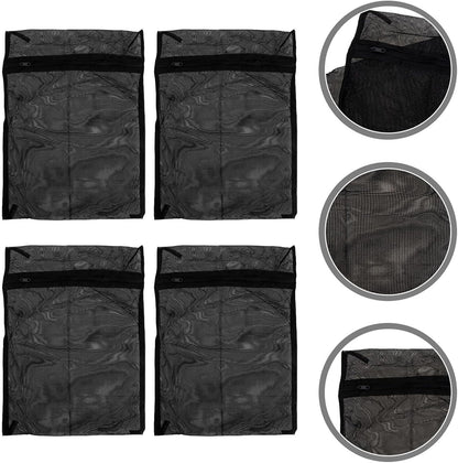 8pcs Black Laundry Mesh Bags for Travel Use, Breathable Polyester Wash Bags with Zipper, Protects Clothing from Snagging, for Gloves and Underwear Organization
