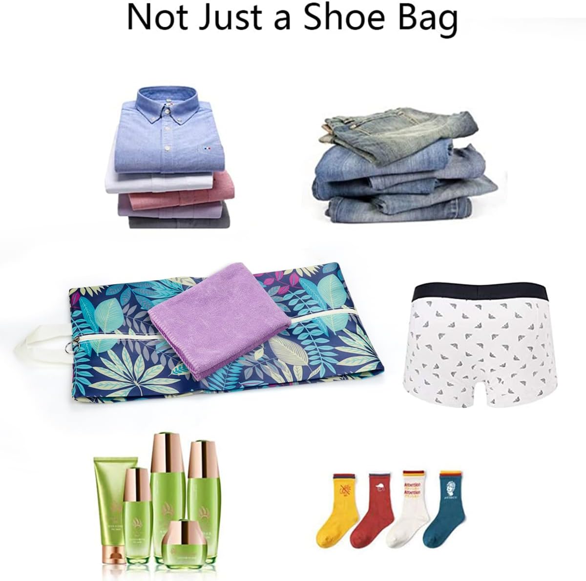 Travel Shoe Bags Waterproof Portable Shoe Storage Pouch with Handle for Men & Women