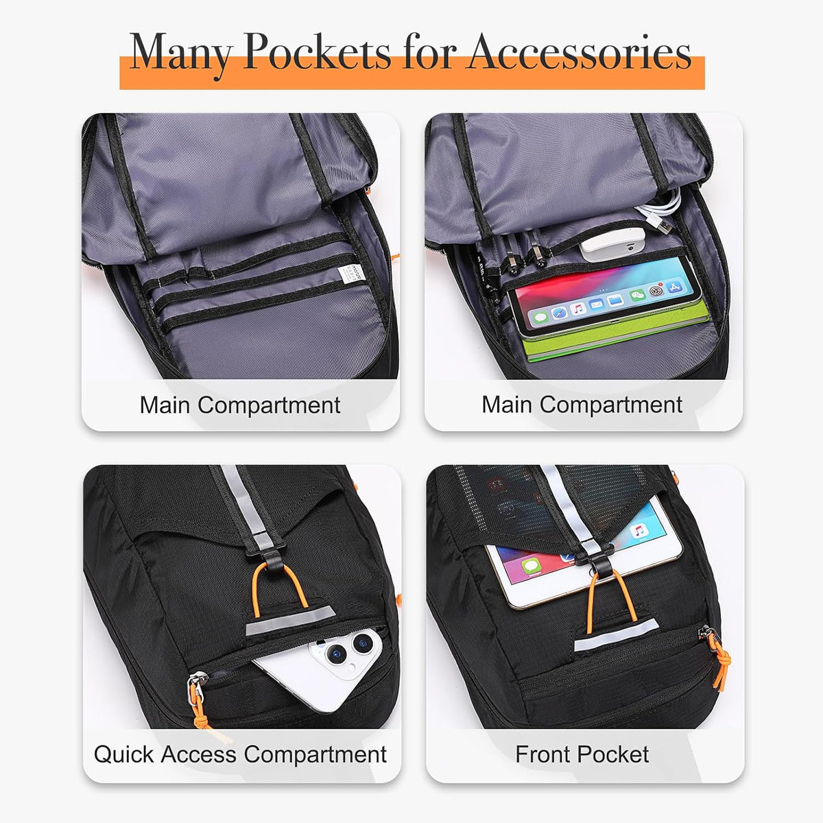 Sling Bag RFID Crossbody Sling Backpack for Women Men, Anti Theft Travel Hiking Daypack with Front Mesh Pocket One Shoulder Chest Bag, Black