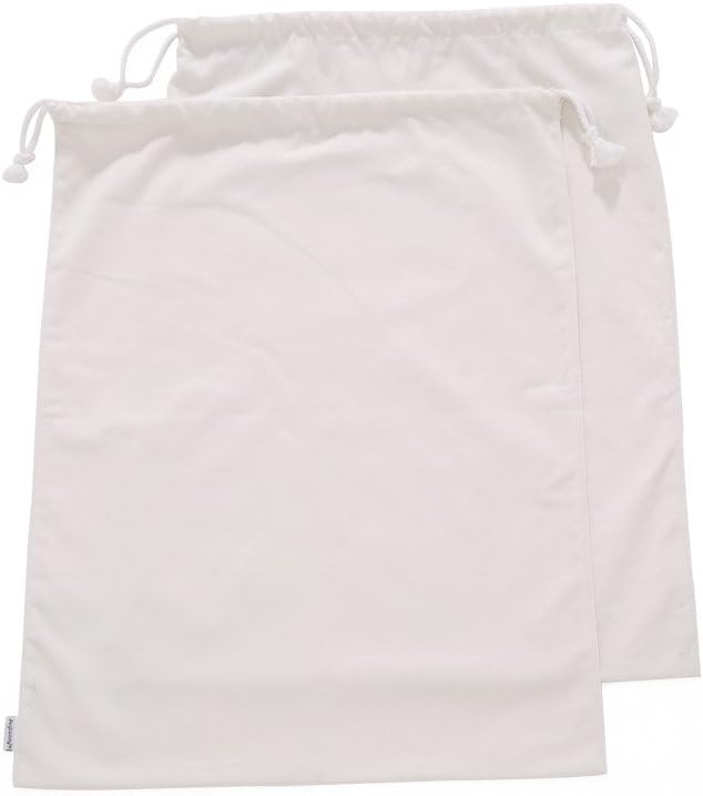 100% Cotton Canvas Travel Laundry Bag, 2-Pack