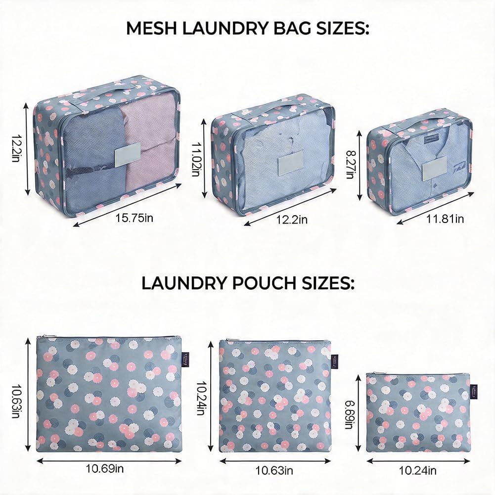 6-Piece Travel Accessory Organizer Set with Shoe Compartment, Multifunctional Storage Bags for Clothing and Toiletries, Foldable Packing Cubes for Business Trips