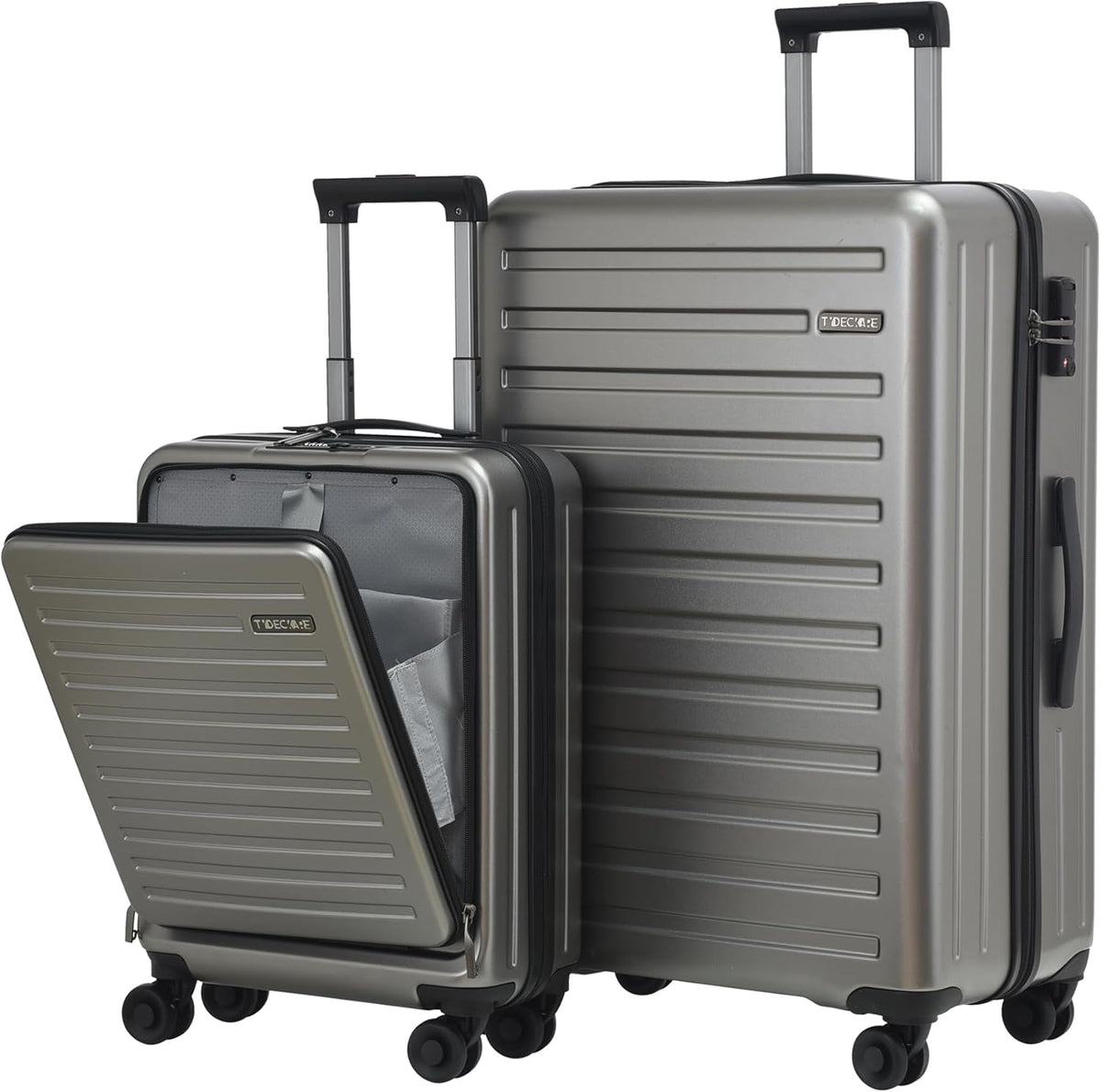 20 Inch Carry On Luggage with Front Pocket, 21.65 * 15.35 * 7.87" Suitable for Airplane Overhead Bin, 34L Lightweight PC+ABS Hardshell with YKK Zipper, TSA Lock Approved, Dark Green
