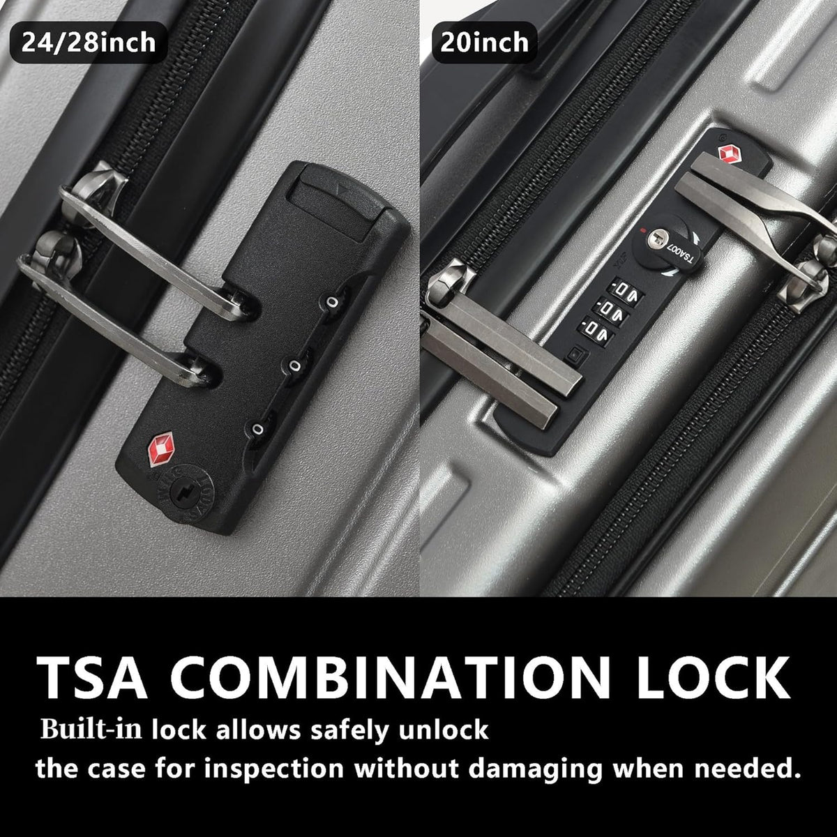 20 Inch Carry On Luggage with Front Pocket, 21.65 * 15.35 * 7.87" Suitable for Airplane Overhead Bin, 34L Lightweight PC+ABS Hardshell with YKK Zipper, TSA Lock Approved, Dark Green