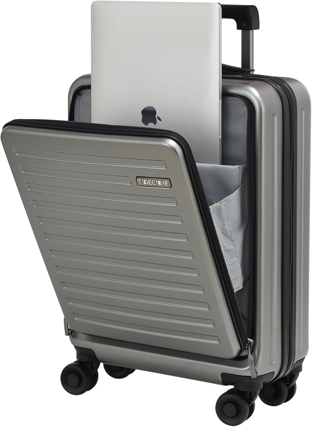 20 Inch Carry On Luggage with Front Pocket, 21.65 * 15.35 * 7.87" Suitable for Airplane Overhead Bin, 34L Lightweight PC+ABS Hardshell with YKK Zipper, TSA Lock Approved, Dark Green