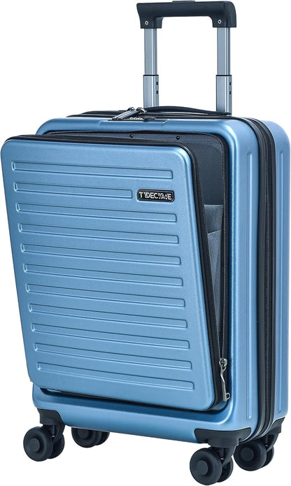 20 Inch Carry On Luggage with Front Pocket, 21.65 * 15.35 * 7.87" Suitable for Airplane Overhead Bin, 34L Lightweight PC+ABS Hardshell with YKK Zipper, TSA Lock Approved, Dark Green