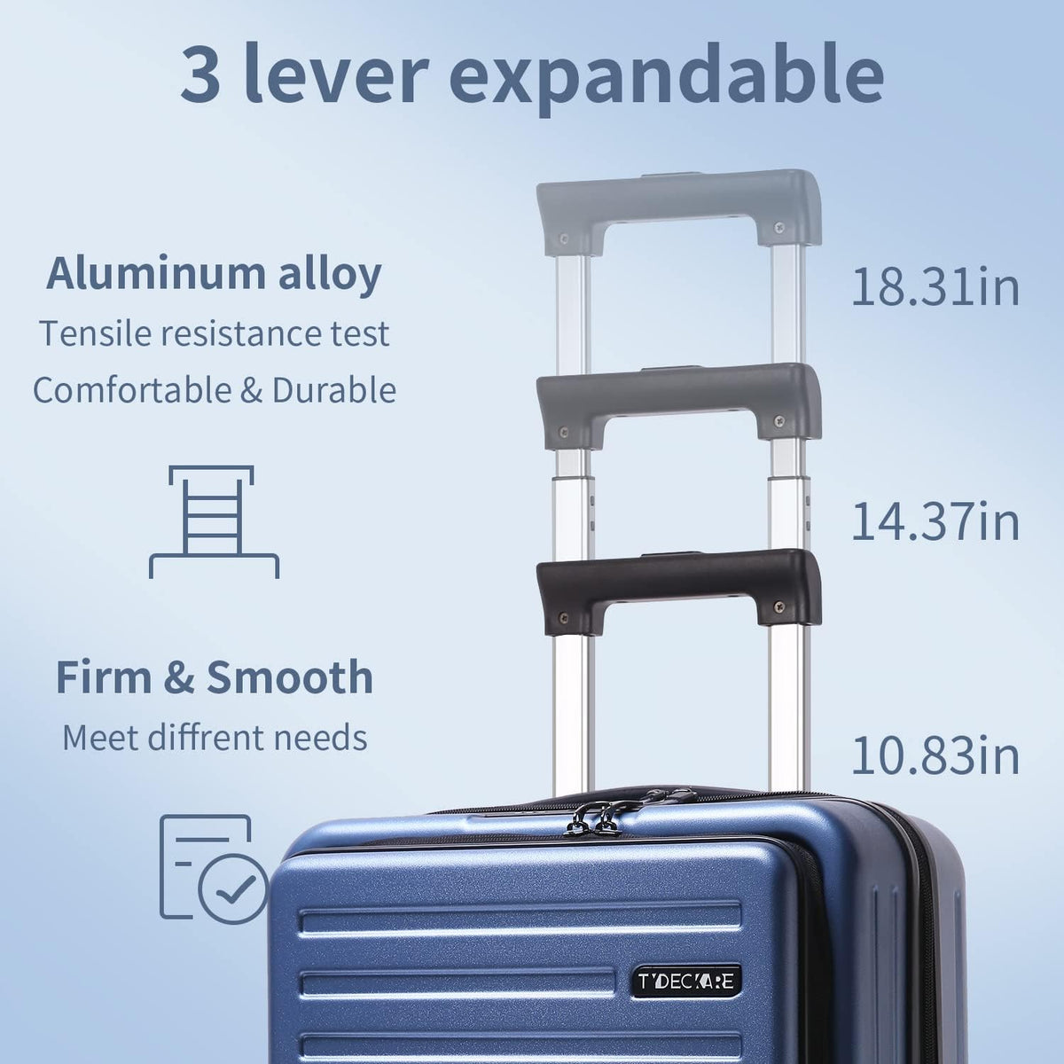 20 Inch Carry On Luggage with Front Pocket, 21.65 * 15.35 * 7.87" Suitable for Airplane Overhead Bin, 34L Lightweight PC+ABS Hardshell with YKK Zipper, TSA Lock Approved, Dark Green