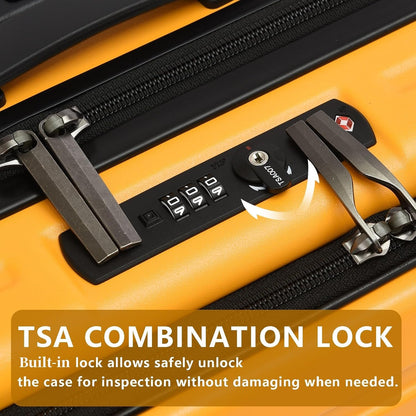 20 Inch Carry On Luggage with Front Pocket, 21.65 * 15.35 * 7.87" Suitable for Airplane Overhead Bin, 34L Lightweight PC+ABS Hardshell with YKK Zipper, TSA Lock Approved, Dark Green