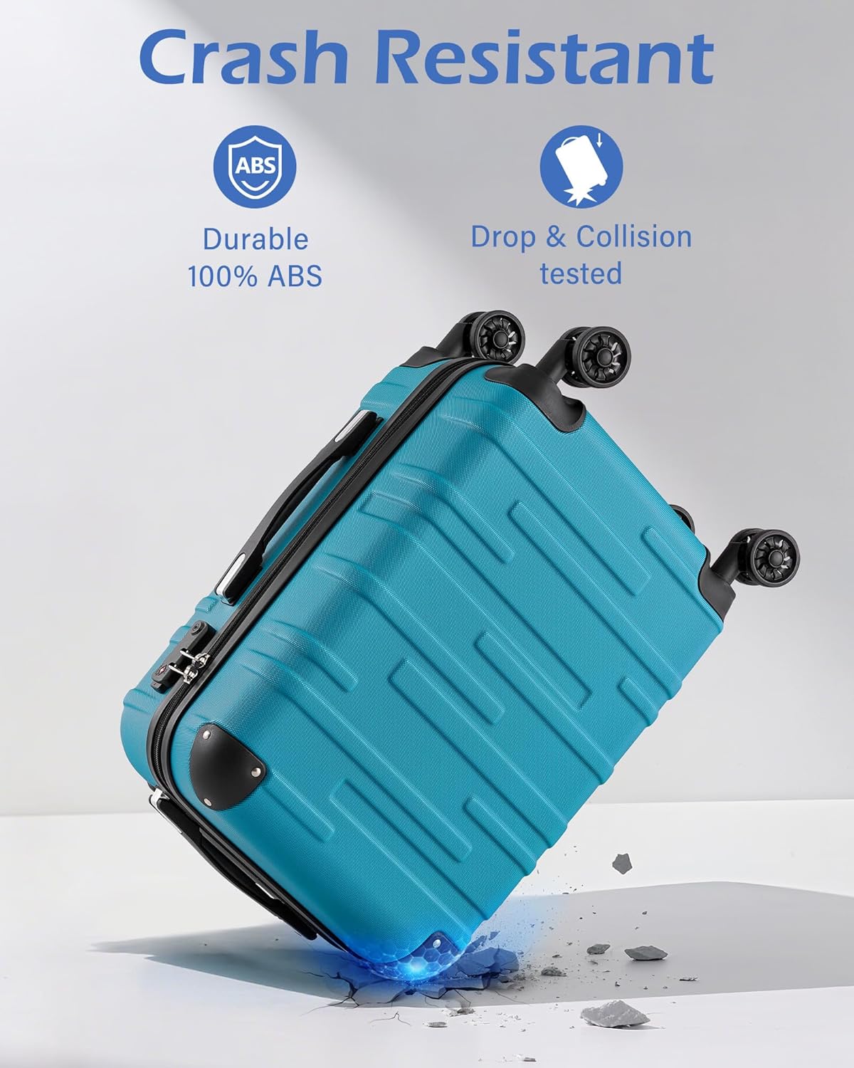 Hardside Carry-On Luggage with TSA Lock, Spinner Wheels, Telescopic Handle, Lightweight Suitcase (Champagne, S(20in_carry on))