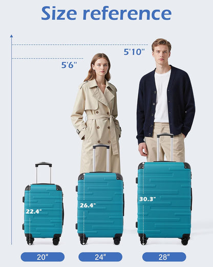 Hardside Carry-On Luggage with TSA Lock, Spinner Wheels, Telescopic Handle, Lightweight Suitcase (Champagne, S(20in_carry on))