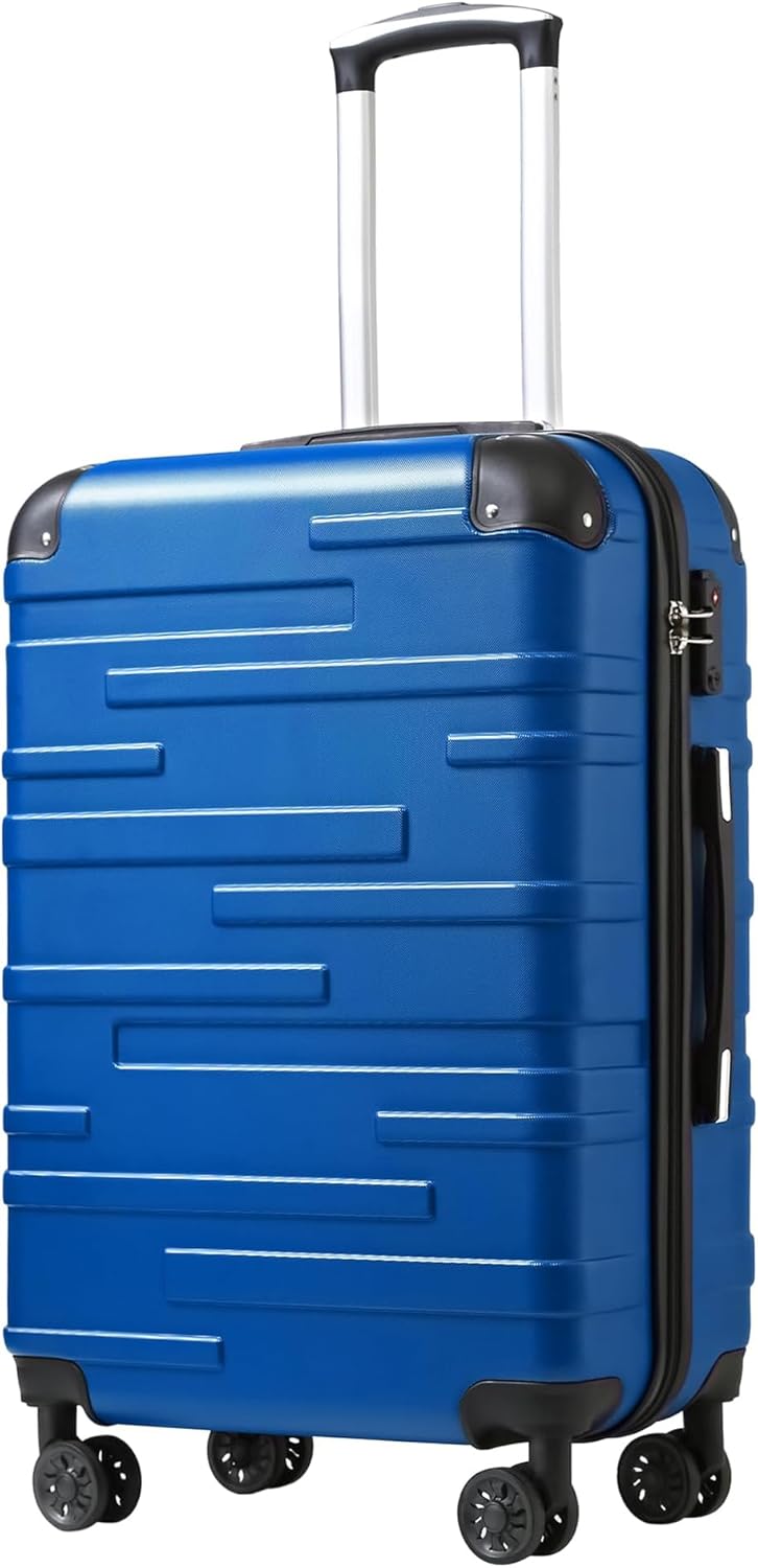 Hardside Carry-On Luggage with TSA Lock, Spinner Wheels, Telescopic Handle, Lightweight Suitcase (Champagne, S(20in_carry on))