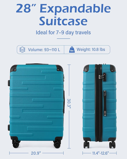 Hardside Carry-On Luggage with TSA Lock, Spinner Wheels, Telescopic Handle, Lightweight Suitcase (Champagne, S(20in_carry on))
