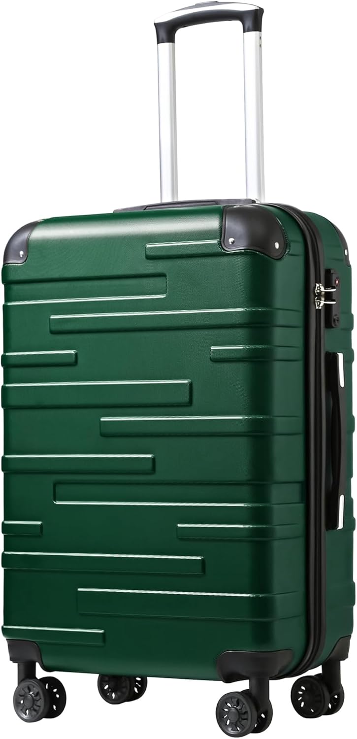 Hardside Carry-On Luggage with TSA Lock, Spinner Wheels, Telescopic Handle, Lightweight Suitcase (Champagne, S(20in_carry on))