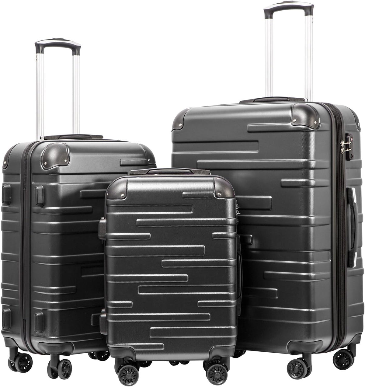 Hardside Carry-On Luggage with TSA Lock, Spinner Wheels, Telescopic Handle, Lightweight Suitcase (Champagne, S(20in_carry on))