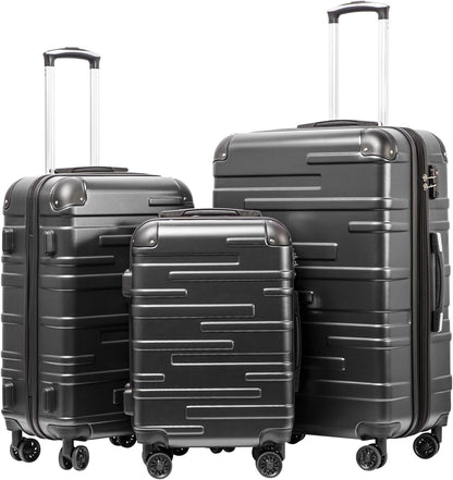 Hardside Carry-On Luggage with TSA Lock, Spinner Wheels, Telescopic Handle, Lightweight Suitcase (Champagne, S(20in_carry on))