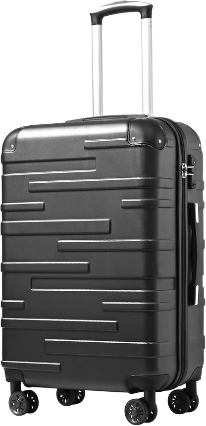 Hardside Carry-On Luggage with TSA Lock, Spinner Wheels, Telescopic Handle, Lightweight Suitcase (Champagne, S(20in_carry on))