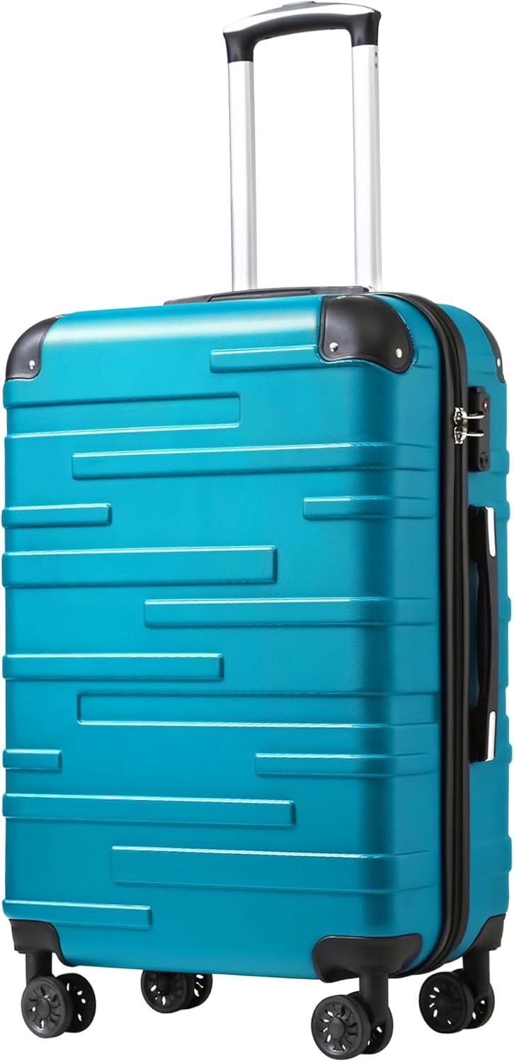 Hardside Carry-On Luggage with TSA Lock, Spinner Wheels, Telescopic Handle, Lightweight Suitcase (Champagne, S(20in_carry on))