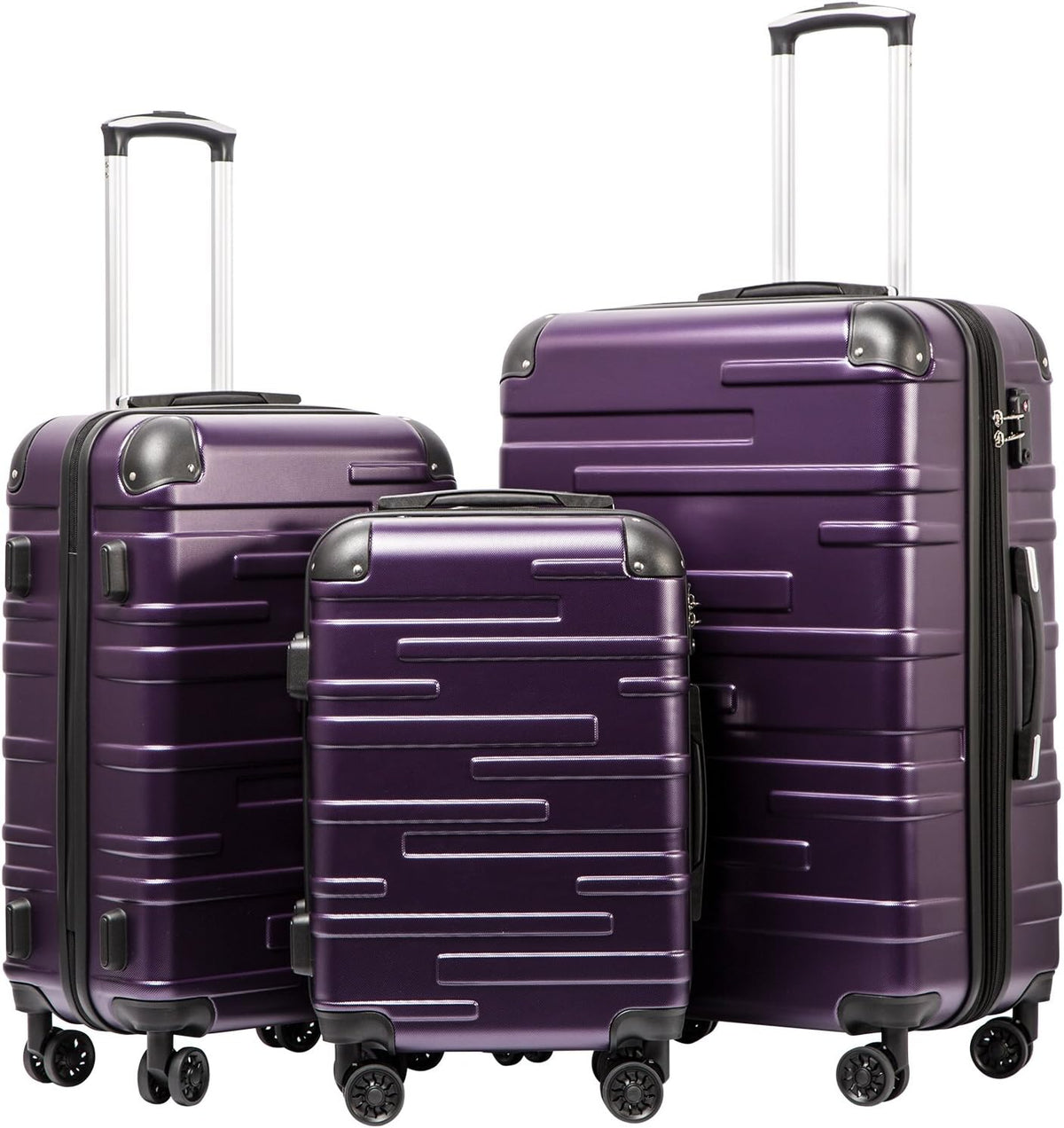 Hardside Carry-On Luggage with TSA Lock, Spinner Wheels, Telescopic Handle, Lightweight Suitcase (Champagne, S(20in_carry on))
