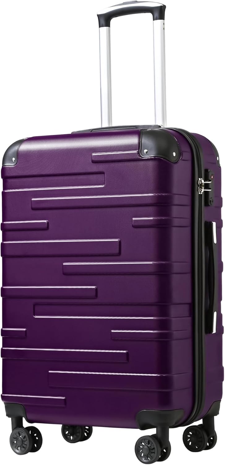 Hardside Carry-On Luggage with TSA Lock, Spinner Wheels, Telescopic Handle, Lightweight Suitcase (Champagne, S(20in_carry on))