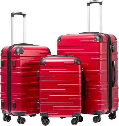 Hardside Carry-On Luggage with TSA Lock, Spinner Wheels, Telescopic Handle, Lightweight Suitcase (Champagne, S(20in_carry on))
