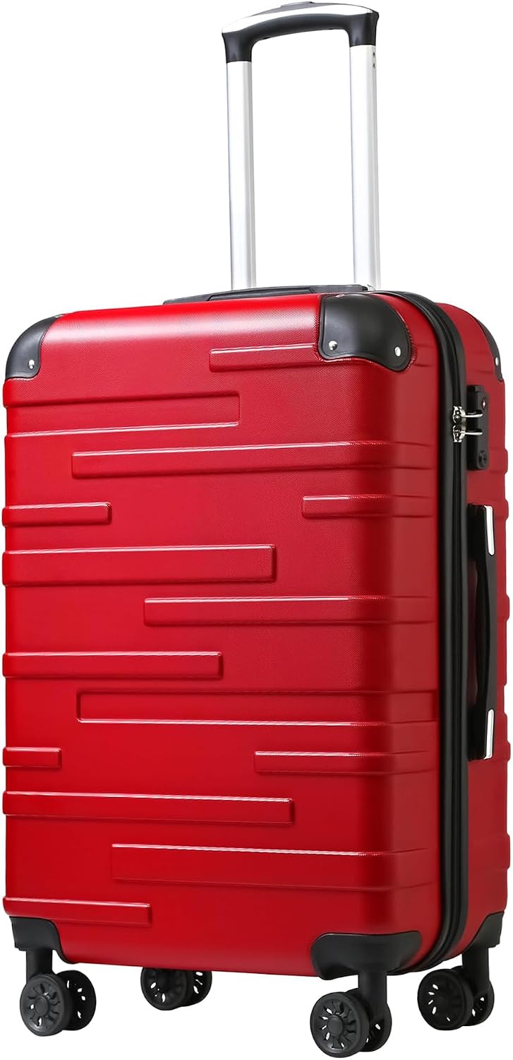 Hardside Carry-On Luggage with TSA Lock, Spinner Wheels, Telescopic Handle, Lightweight Suitcase (Champagne, S(20in_carry on))