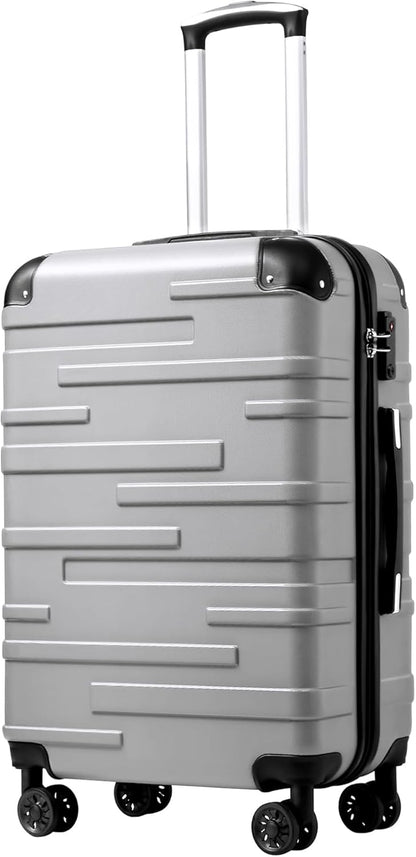 Hardside Carry-On Luggage with TSA Lock, Spinner Wheels, Telescopic Handle, Lightweight Suitcase (Champagne, S(20in_carry on))