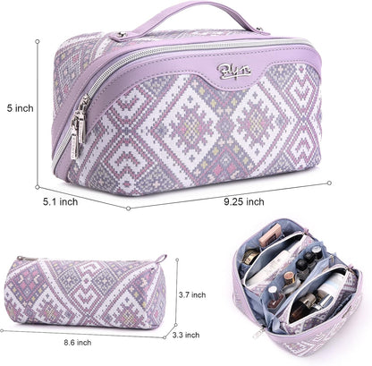 Travel Makeup Bags for Women: Vintage Roman Column Texture | Each Journey, Quiet Luxury Serenity - 3 Pcs Set Large Capacity Cosmetic Bag Organizer Toiletry Purse(Green)