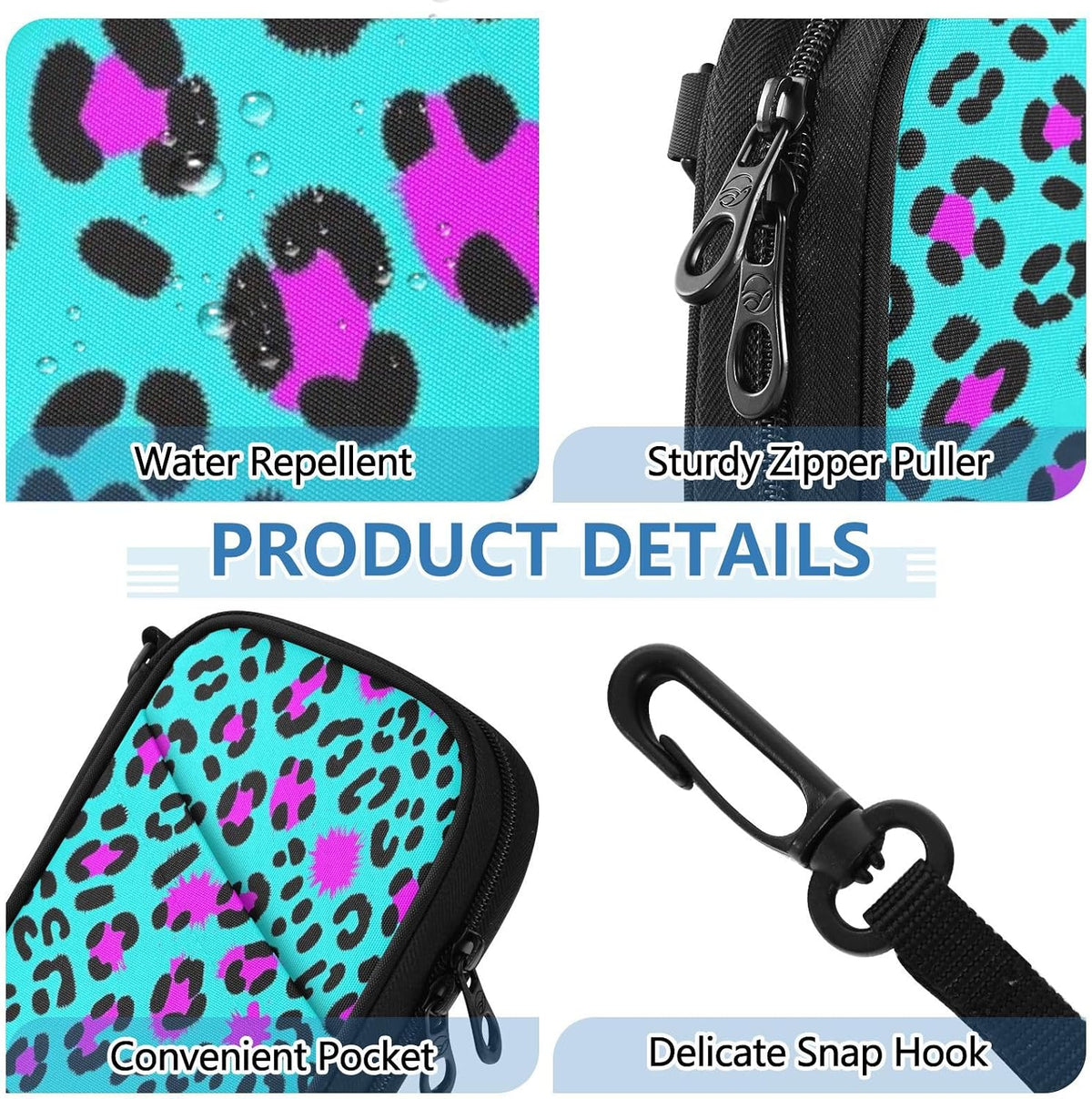 Travel Document Organizer 8.26×5.51×1.18 In | Water Resistant Oxford Multi Pockets Detachable Strap for Adults Outdoor Navy Teal