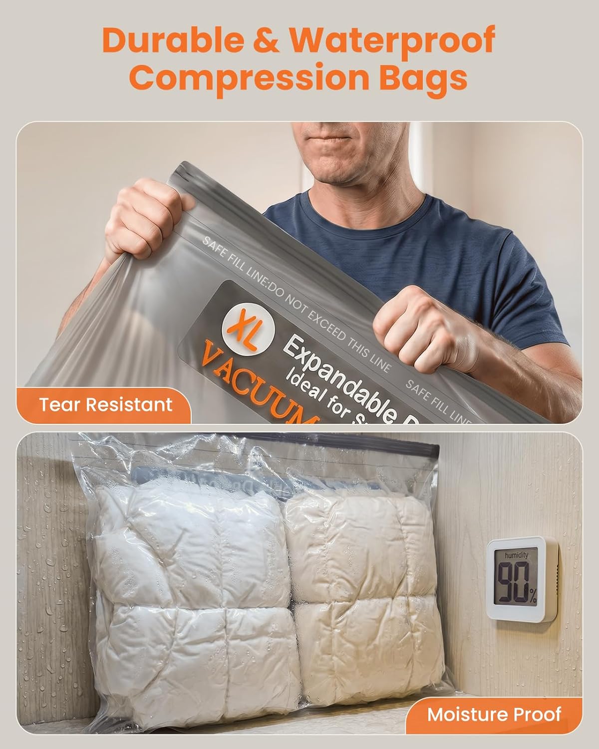 Vacuum Bags for Clothing Travel with Rechargeable Electric Pump, Compression Vacuuum Storage Bags for Luggage and Seasonal Storage, Space Saver Seal Bags for Cruise and Vacation