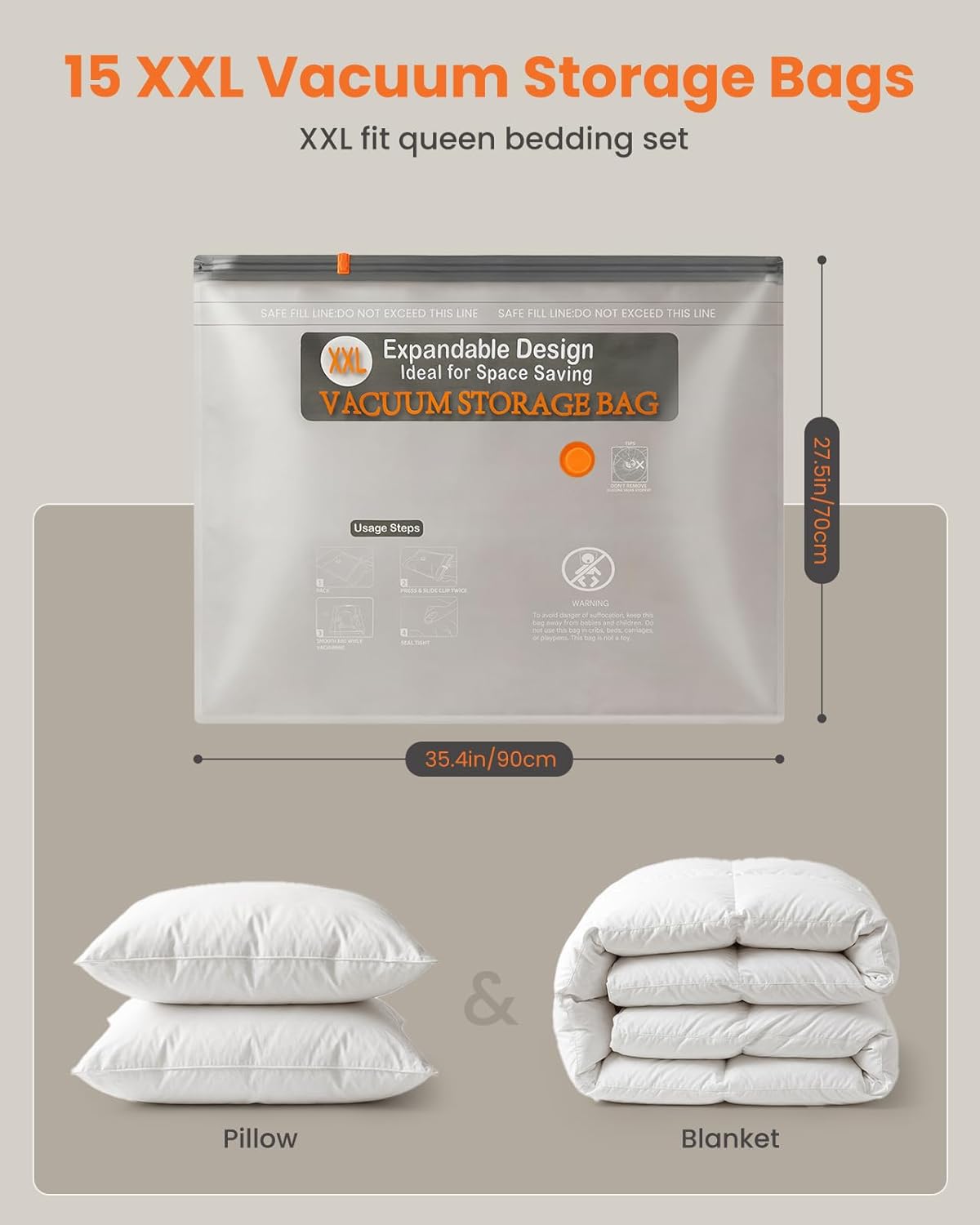 Vacuum Bags for Clothing Travel with Rechargeable Electric Pump, Compression Vacuuum Storage Bags for Luggage and Seasonal Storage, Space Saver Seal Bags for Cruise and Vacation