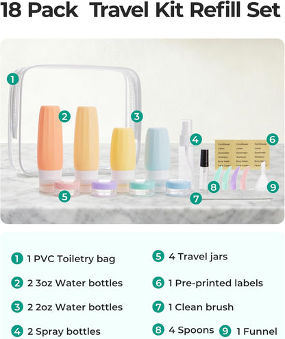 TSA Approved Toiletry Bag, Clear Makeup Cosmetic Bag Organizer, Quart Size Travel Bag for Toiletries, Carry-on Travel Accessories Essentials, Black-2pcs
