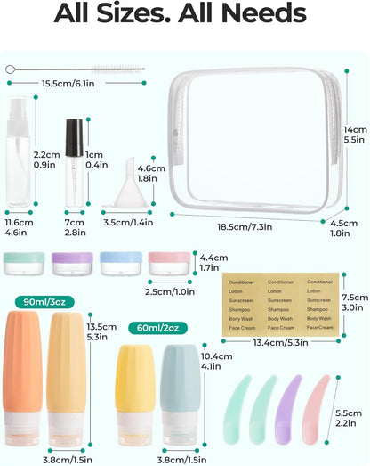 TSA Approved Toiletry Bag, Clear Makeup Cosmetic Bag Organizer, Quart Size Travel Bag for Toiletries, Carry-on Travel Accessories Essentials, Black-2pcs