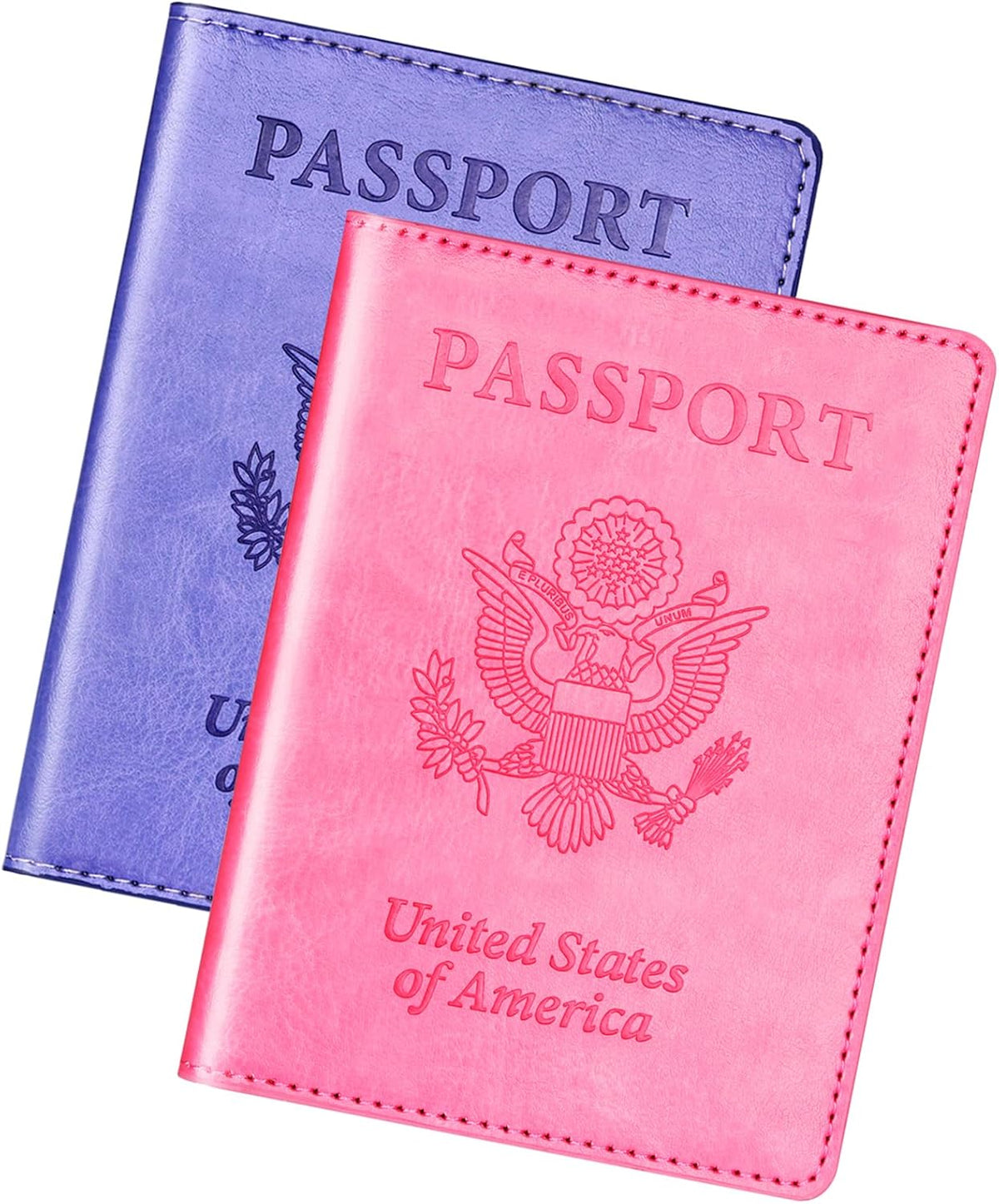 Rose Gold & Gray Passport Holder for Travel, Passport Wallet Cover Case for Family Women Men Cruise Essentials, Travel Must Haves Passports Book Protector