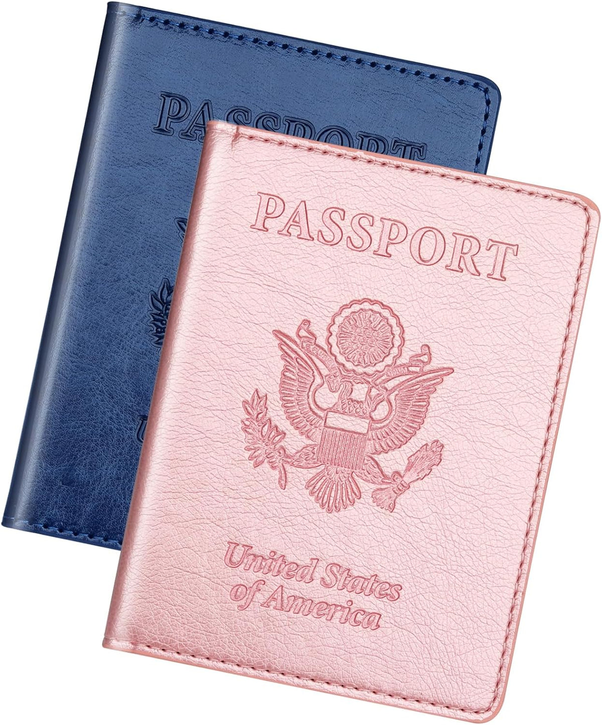 Rose Gold & Gray Passport Holder for Travel, Passport Wallet Cover Case for Family Women Men Cruise Essentials, Travel Must Haves Passports Book Protector