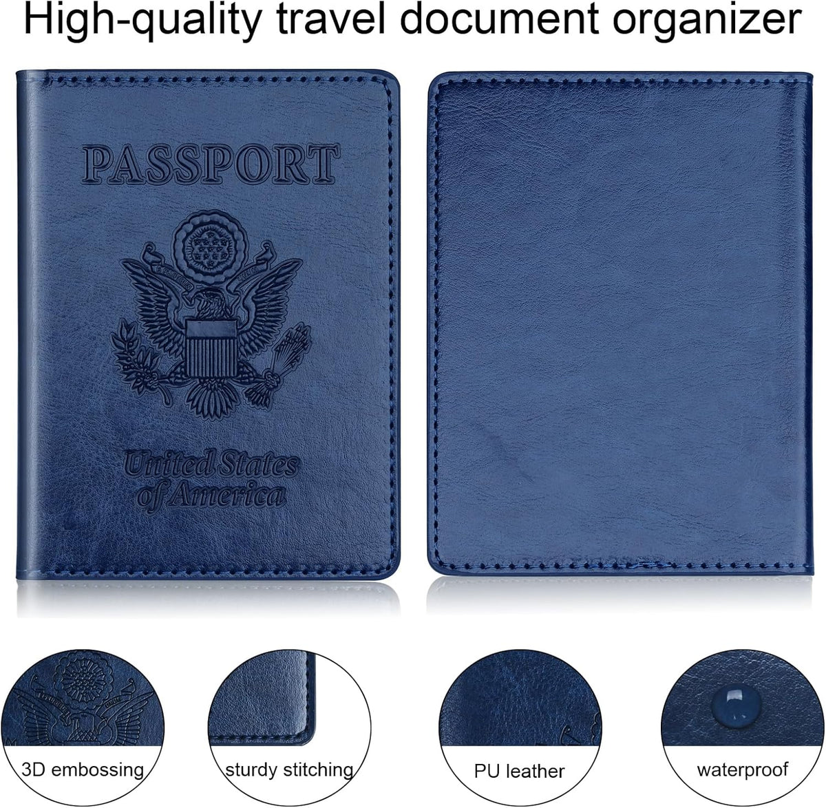 Rose Gold & Gray Passport Holder for Travel, Passport Wallet Cover Case for Family Women Men Cruise Essentials, Travel Must Haves Passports Book Protector
