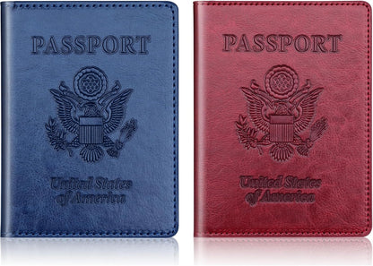 Rose Gold & Gray Passport Holder for Travel, Passport Wallet Cover Case for Family Women Men Cruise Essentials, Travel Must Haves Passports Book Protector