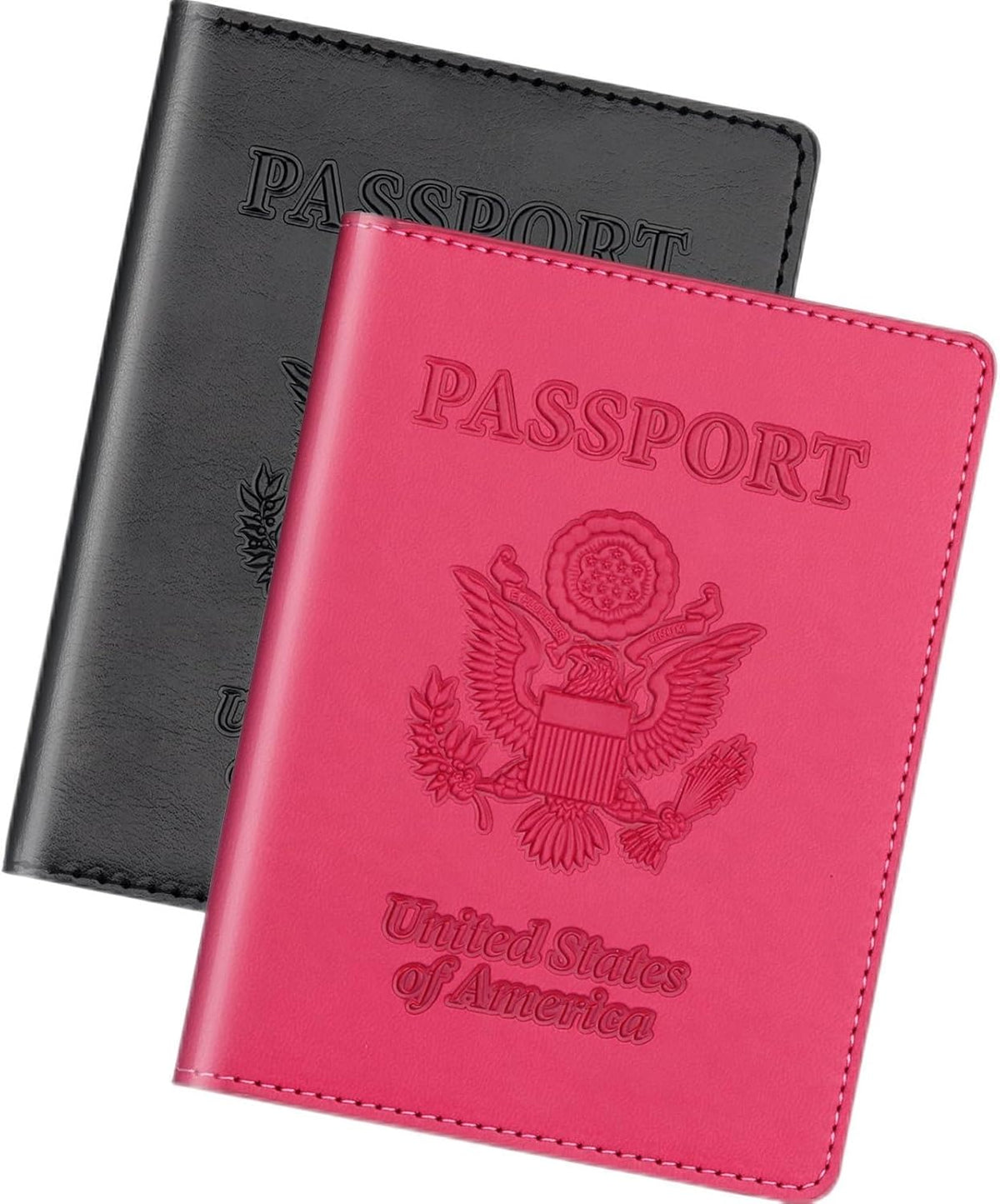 Rose Gold & Gray Passport Holder for Travel, Passport Wallet Cover Case for Family Women Men Cruise Essentials, Travel Must Haves Passports Book Protector