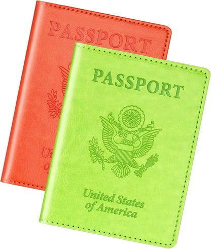 Rose Gold & Gray Passport Holder for Travel, Passport Wallet Cover Case for Family Women Men Cruise Essentials, Travel Must Haves Passports Book Protector
