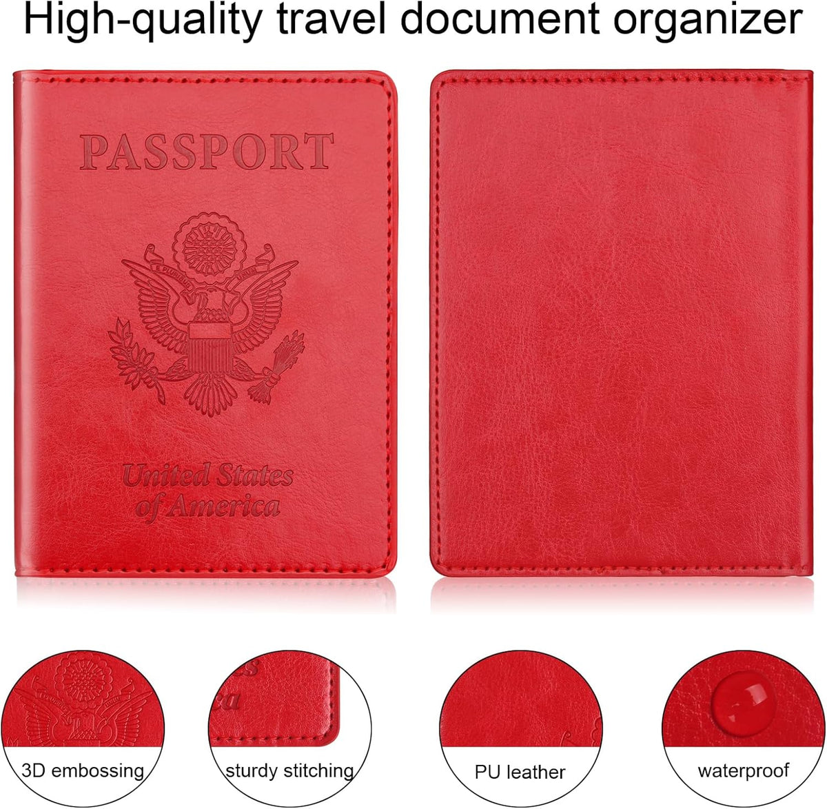 Rose Gold & Gray Passport Holder for Travel, Passport Wallet Cover Case for Family Women Men Cruise Essentials, Travel Must Haves Passports Book Protector