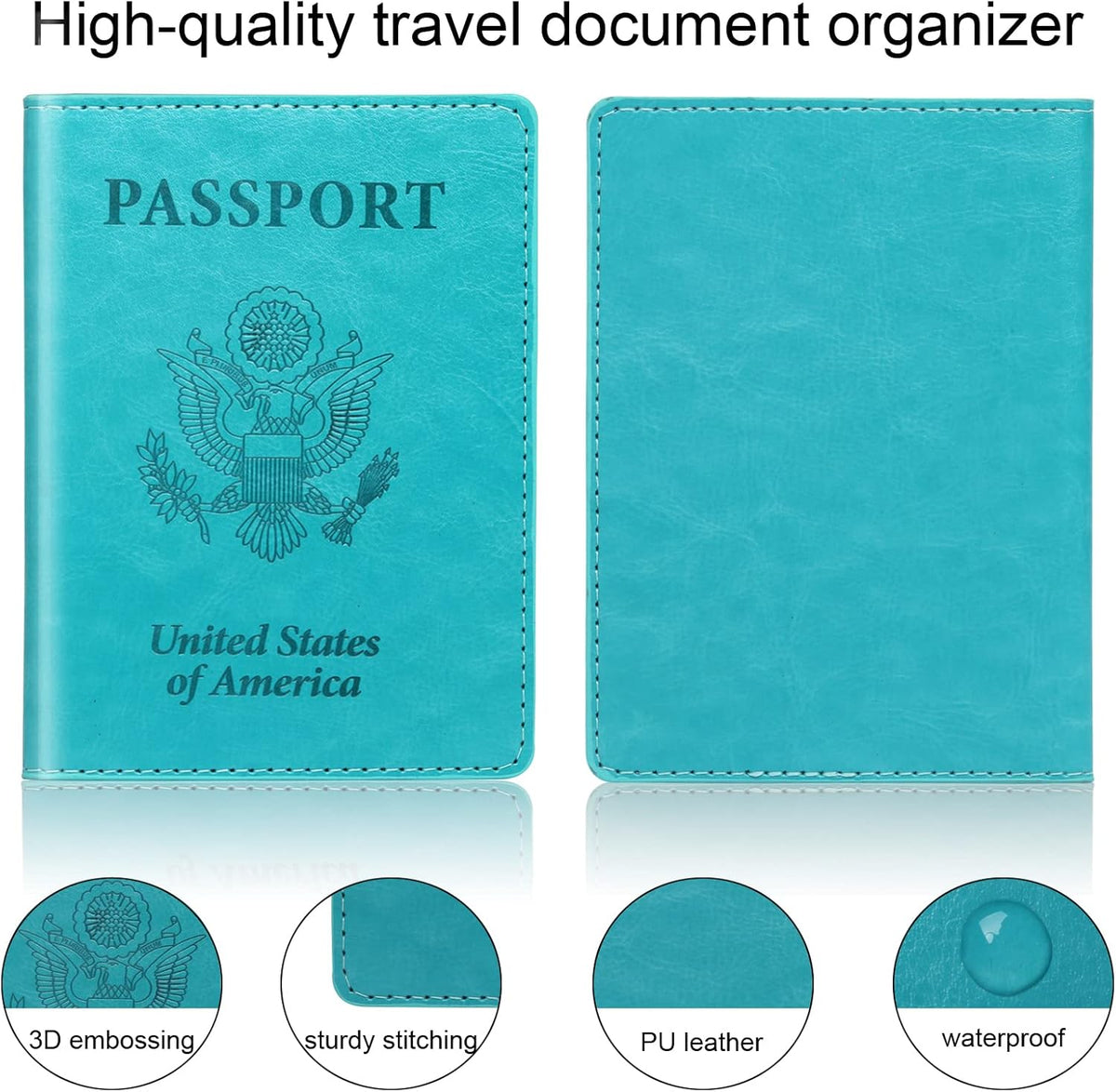 Rose Gold & Gray Passport Holder for Travel, Passport Wallet Cover Case for Family Women Men Cruise Essentials, Travel Must Haves Passports Book Protector