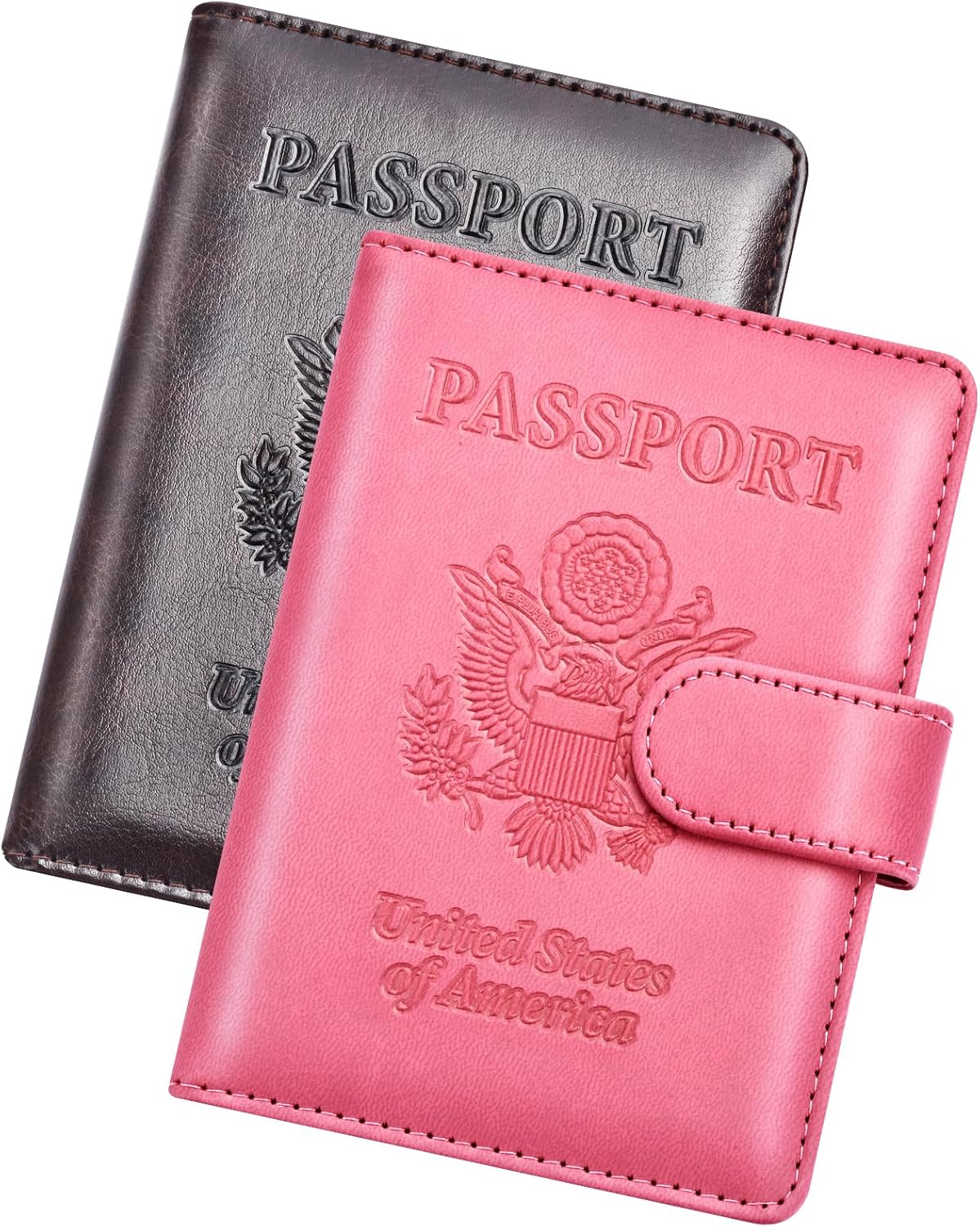 Rose Gold & Gray Passport Holder for Travel, Passport Wallet Cover Case for Family Women Men Cruise Essentials, Travel Must Haves Passports Book Protector