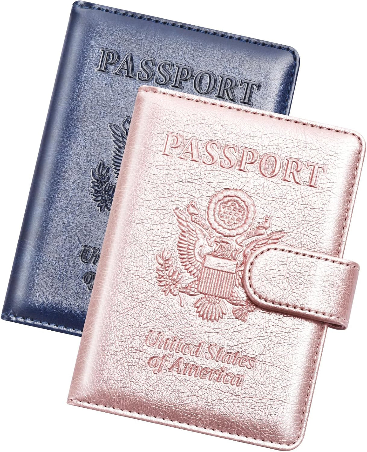 Rose Gold & Gray Passport Holder for Travel, Passport Wallet Cover Case for Family Women Men Cruise Essentials, Travel Must Haves Passports Book Protector
